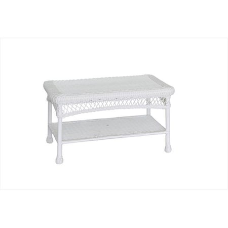 Jeco Jeco W00206-T White Wicker Patio Furniture Coffee Table W00206-T